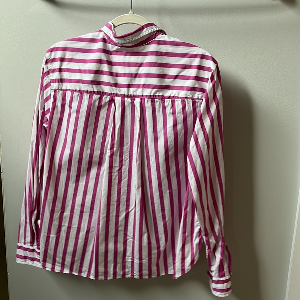 Frank & Eileen Pink and White Striped Button-Down Shirt - Picture 3 of 4